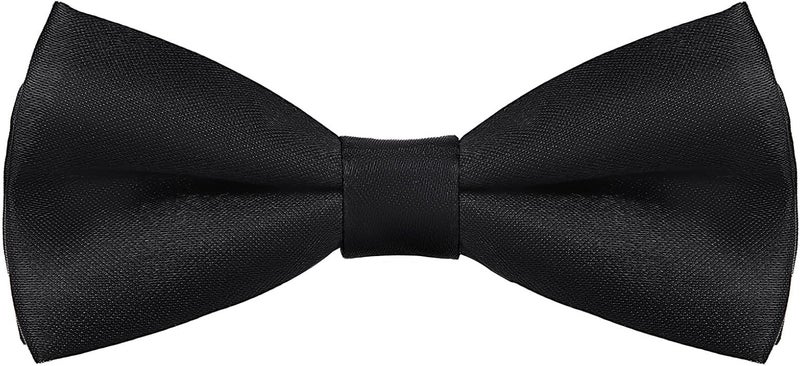 Eshwb Kids Bow Tie, Classic Solid Color Pre-Tied Bow Tie Adjustable Neck Bowtie for Boys Wedding Parties - Image 1